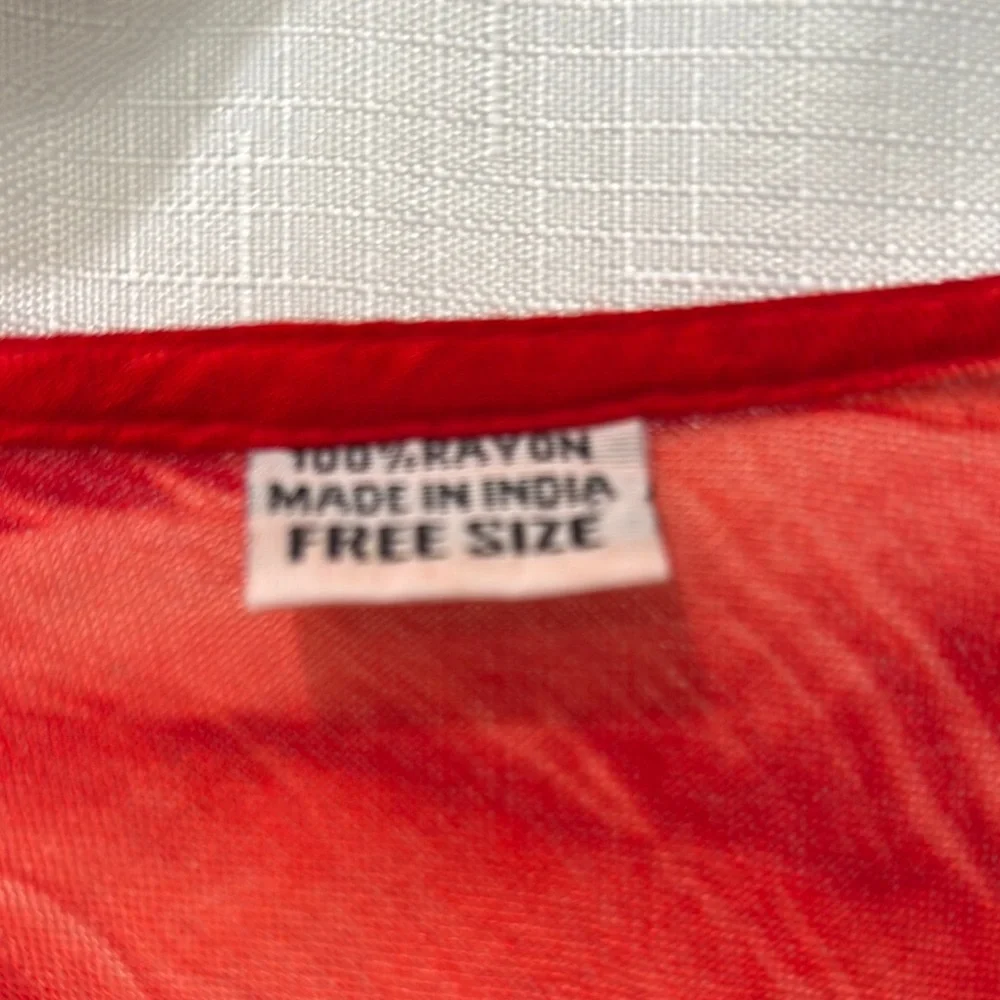 Vibrant Red Tie-Dye Sleeveless Sharkbite Midi Dress - Picture 4 of 10